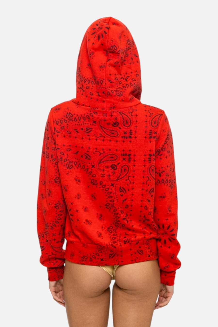 Aviator Nation Bandana Zip Hoodie in Flash Red – side view
