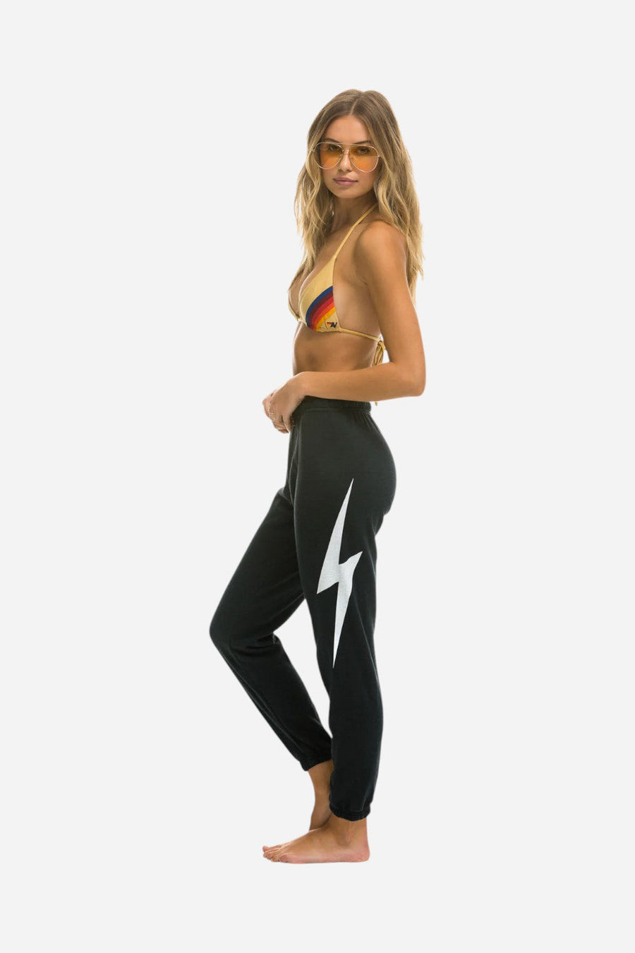 Aviator Nation Bolt Sweatpants in Charcoal – front view