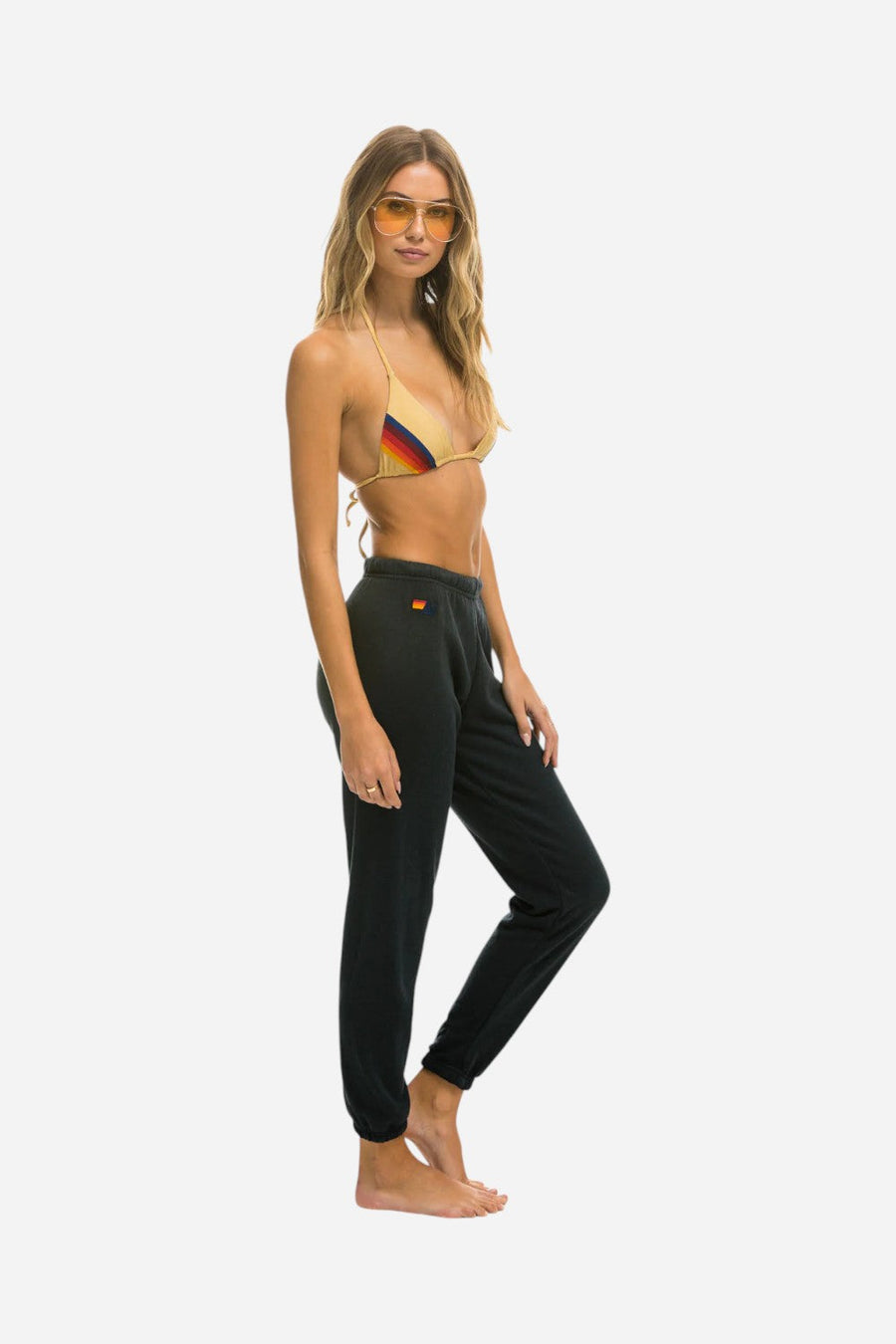 Aviator Nation Bolt Sweatpants in Charcoal – side view