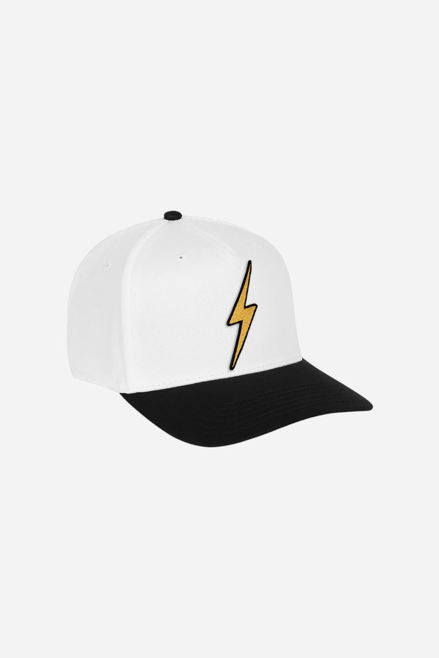 Aviator Nation Bolt Vintage Low Rise Twill Hat in Black & White – front view