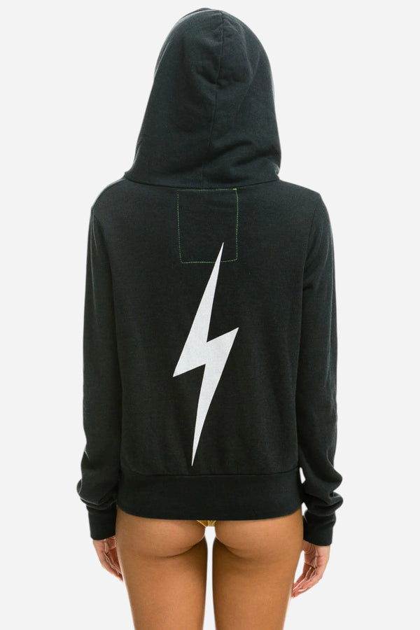 Aviator Nation Bolt Zip Hoodie in Charcoal