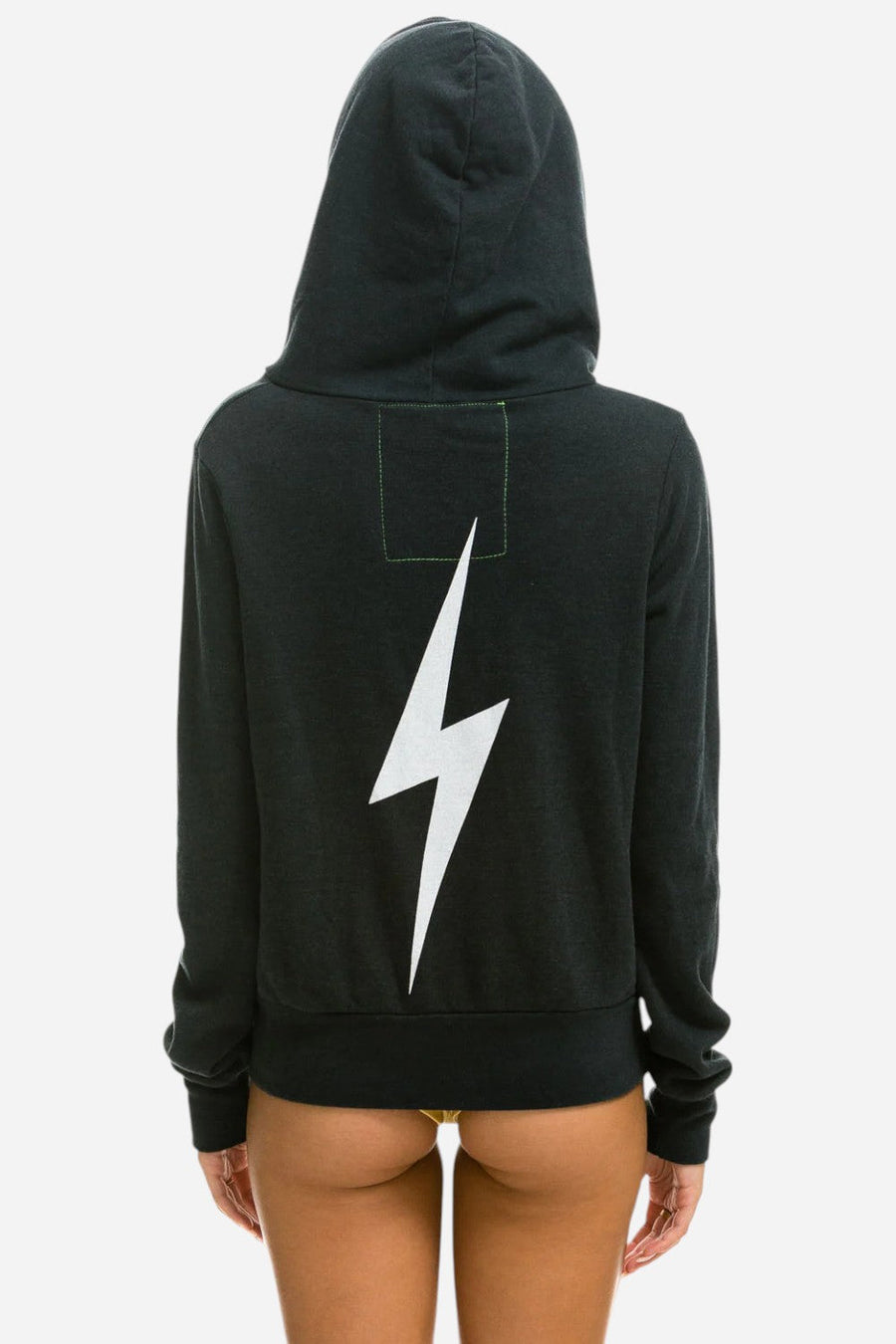 Aviator Nation Bolt Zip Hoodie in Charcoal – front view