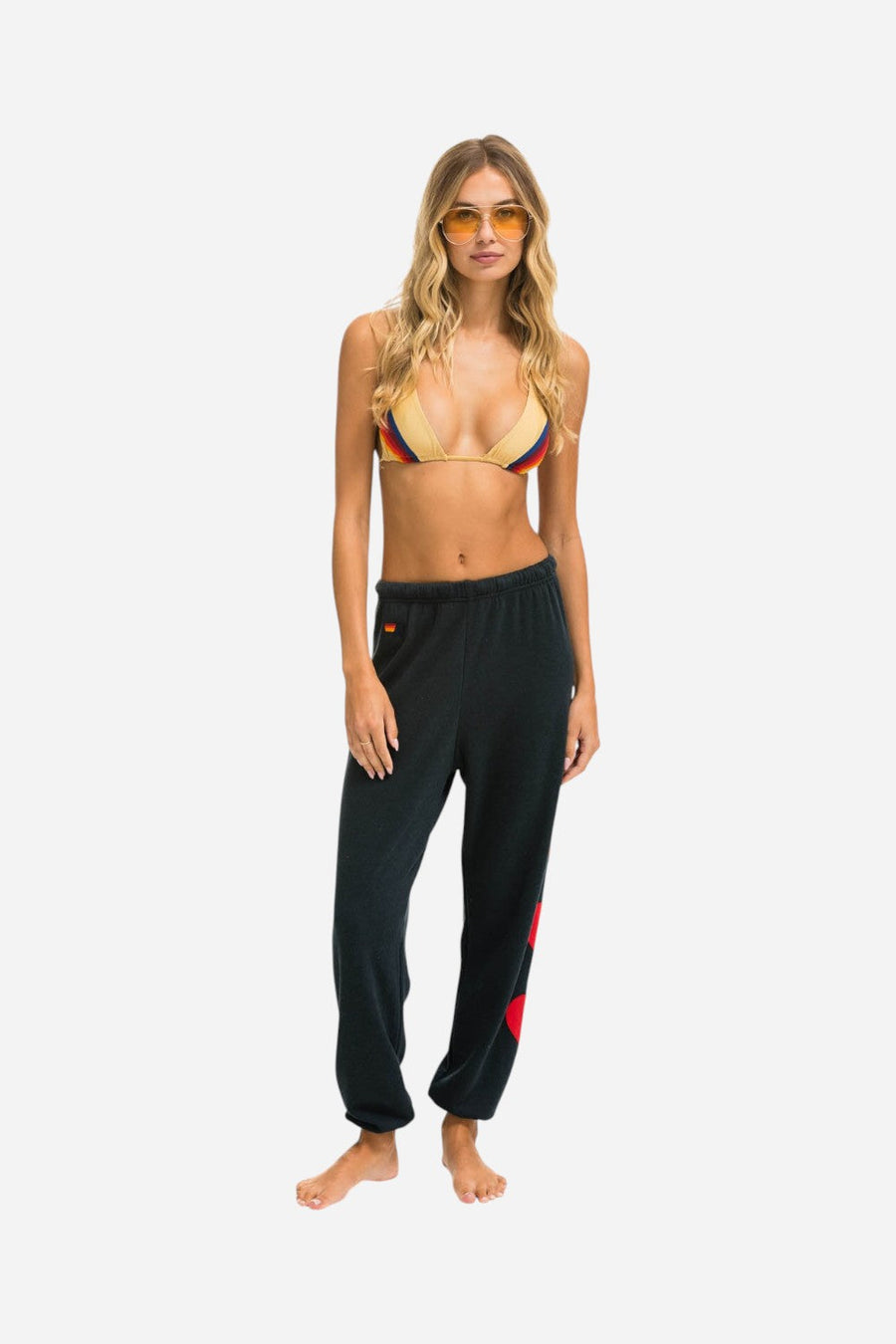 Aviator Nation Heart Stitch 4 Sweatpants in Charcoal – back view