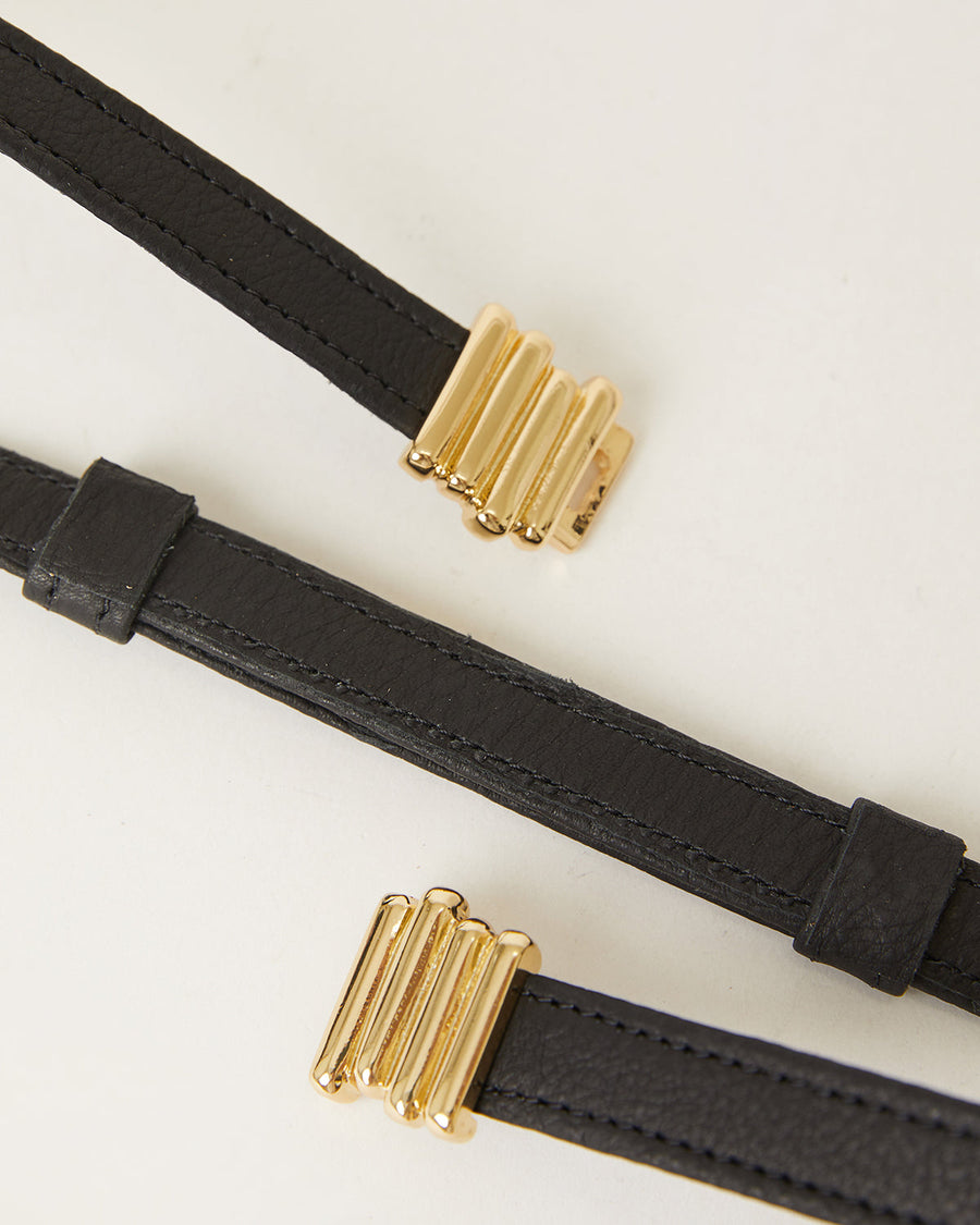 B-Low The Belt Diem Leather Belt in Black Gold – back view