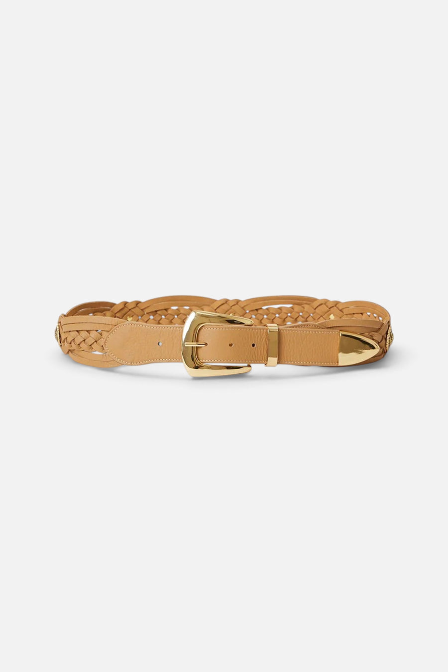B-Low The Belt Jordana Mini Wrangler Leather Belt in Vacchetta Gold – front view