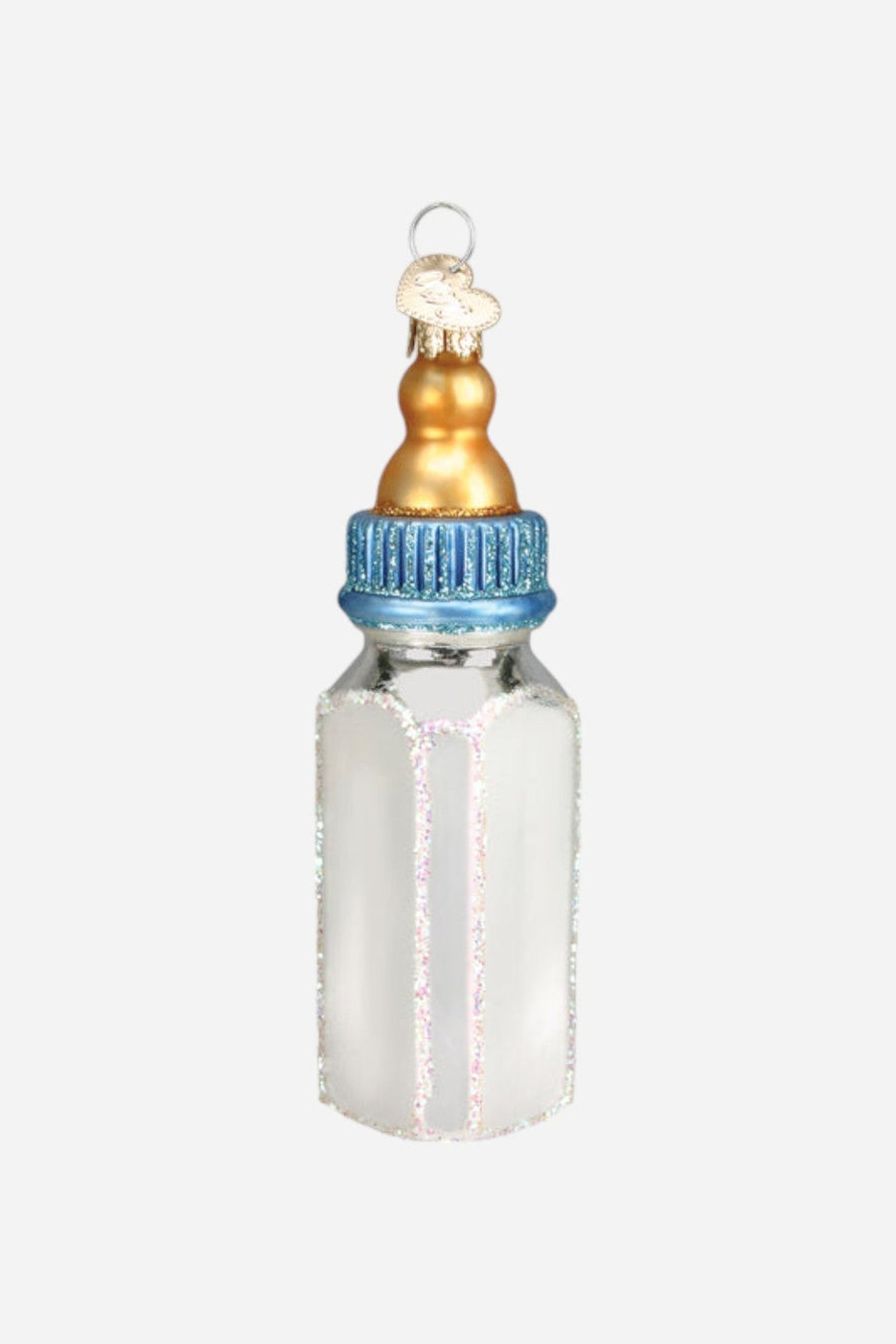 Baby Bottle Boy Ornament – front view