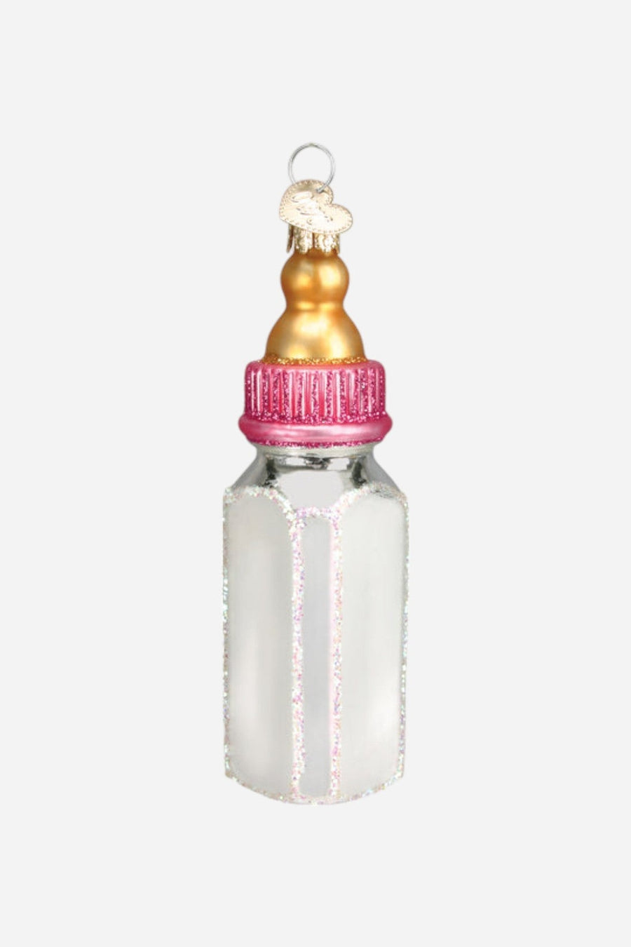 Baby Bottle Girl Ornament – three-quarter view