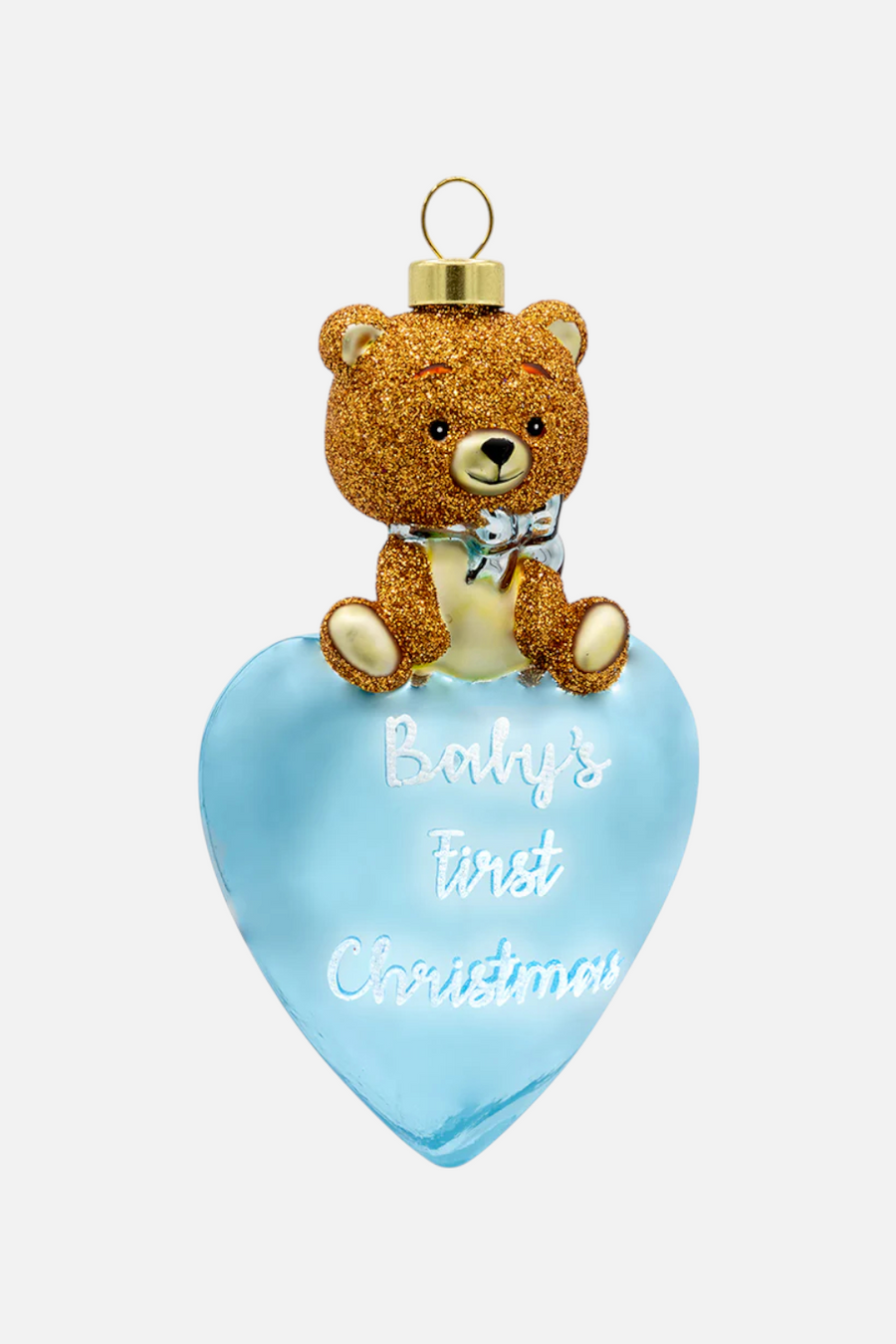 Baby Boy Bear Ornament – front view