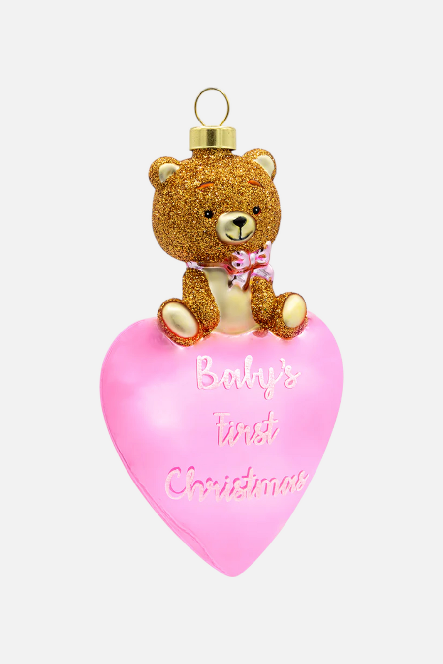 Baby Girl Bear Ornament – front view