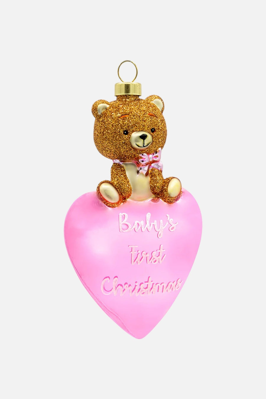 Baby Girl Bear Ornament – front view