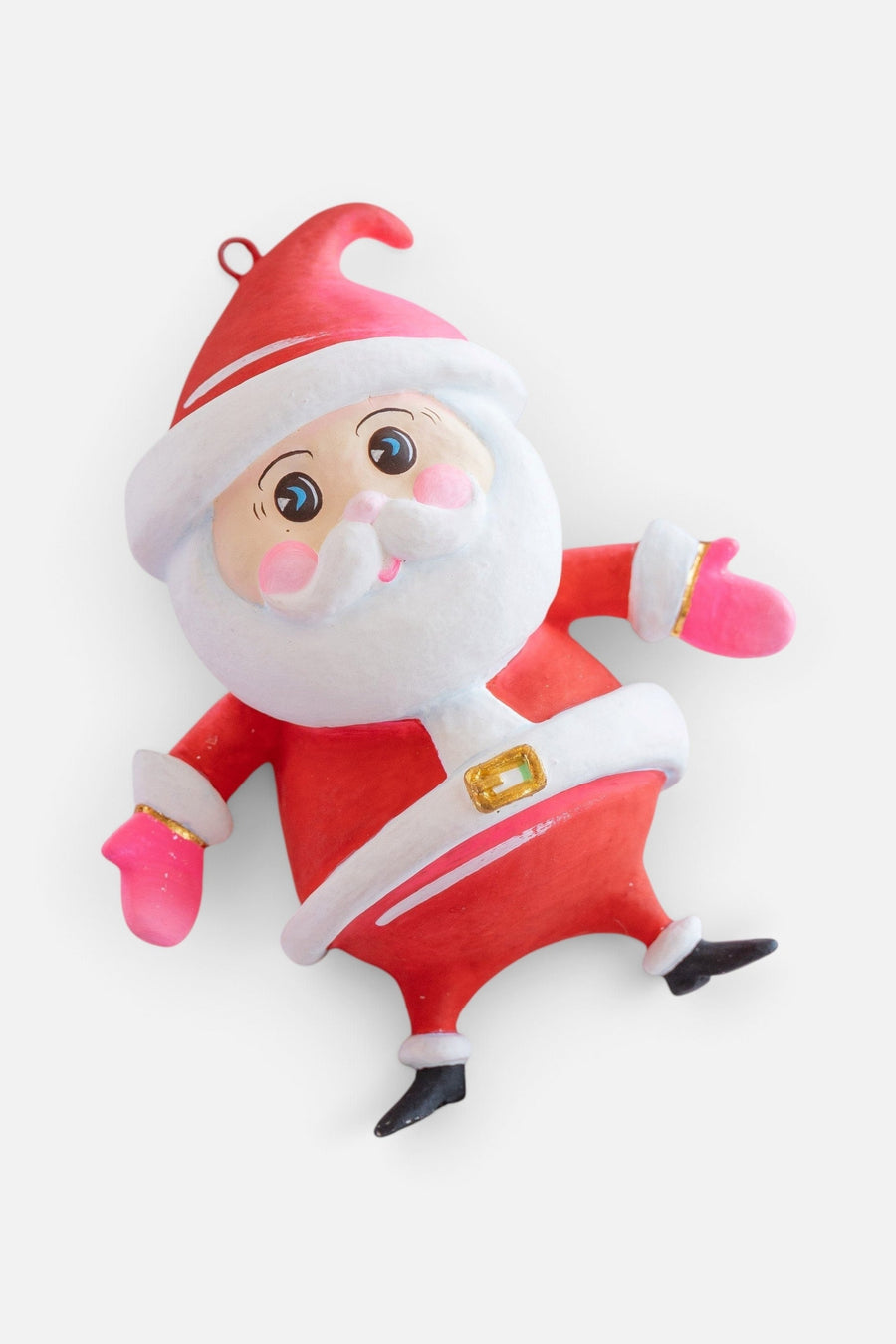 Baby Papa Noel Ornament in Red – three-quarter view