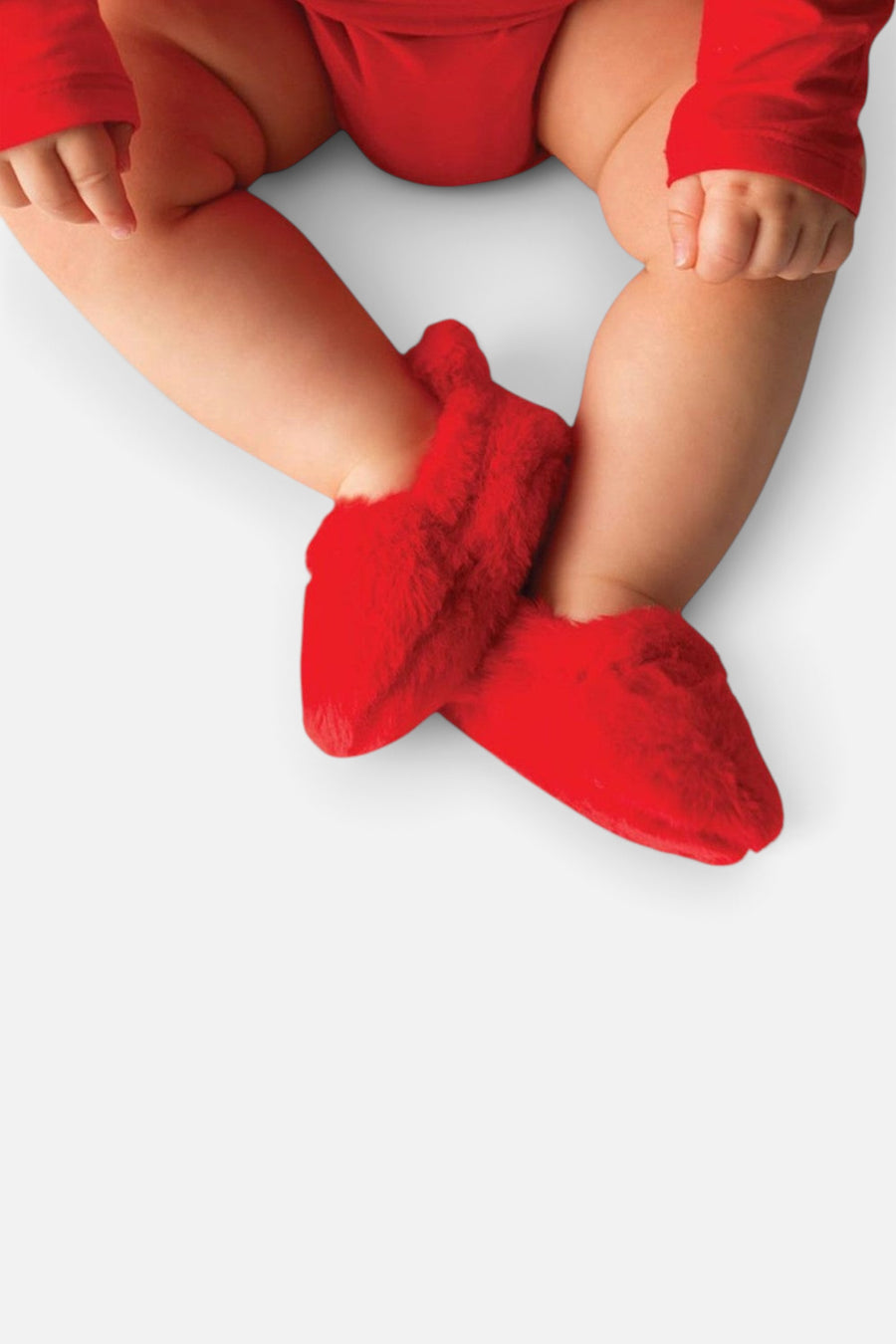 Baby Plush Slippers Red – back view