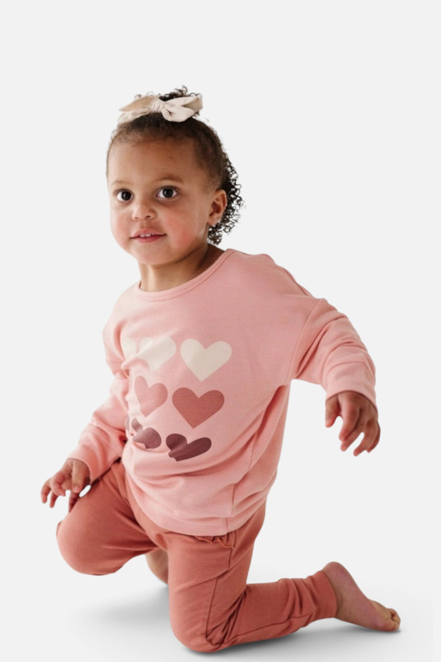 Babysprouts Clothing Drop-Shoulder Sweatshirt in Pink - Baby – back view