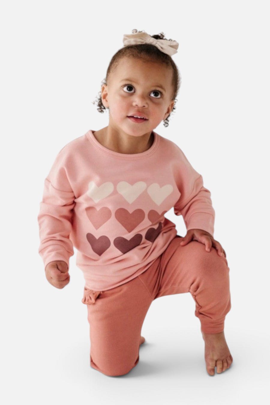 Babysprouts Clothing Drop-Shoulder Sweatshirt in Pink - Baby – side view