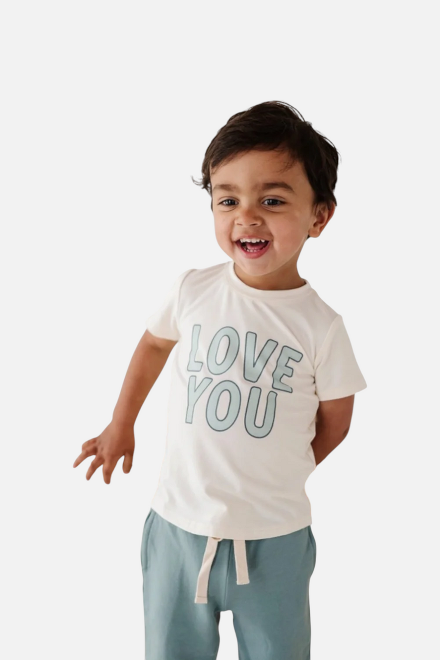 Babysprouts Love You Blue Tee – front view