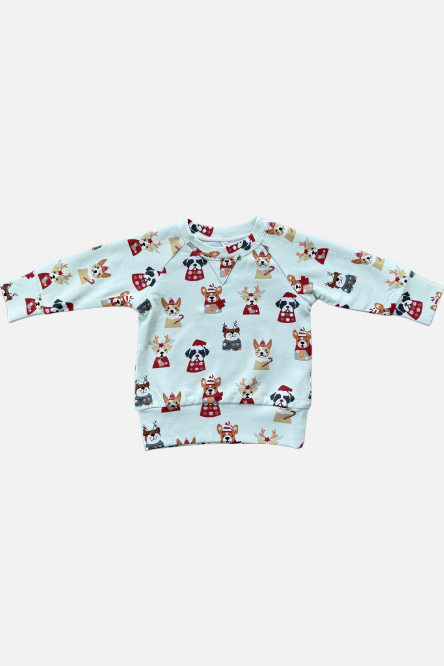 Babysprouts Toddler Christmas Dogs Raglan Sweatshirt – front view