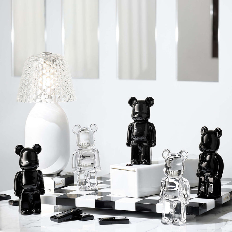 Baccarat Be@rbrick Standing Figurine in Clear – side view