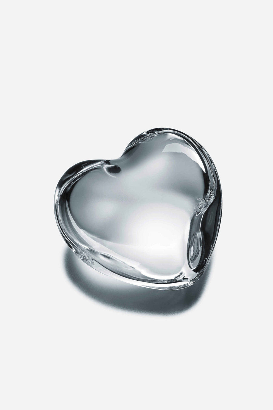 Baccarat Heart Puffed in Clear – front view