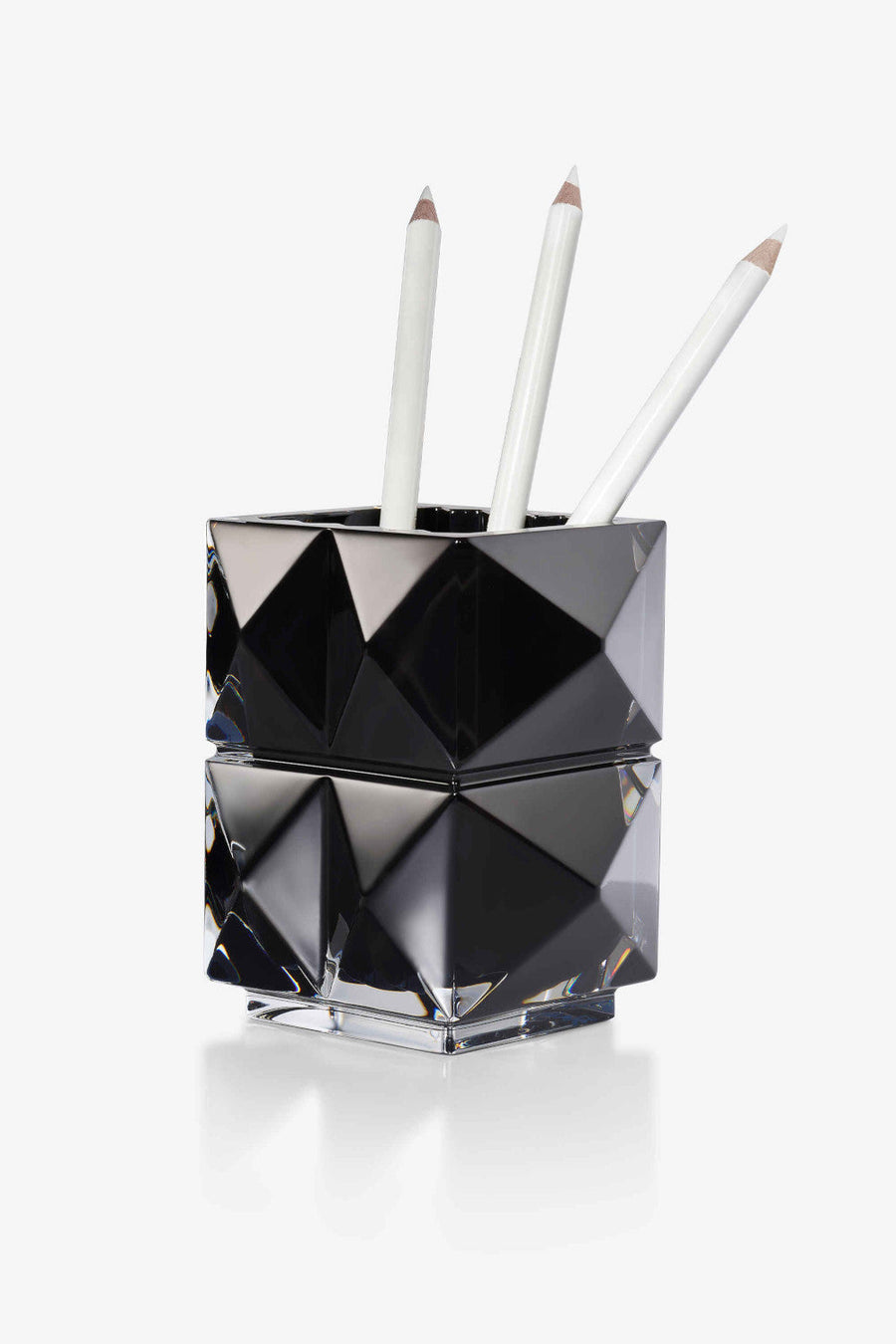 Baccarat Louxor Pencil Holder in Black – front view