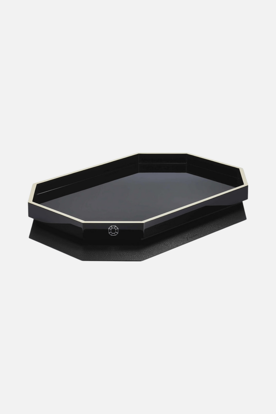 Baccarat Medium Octogone Tray in Black – back view