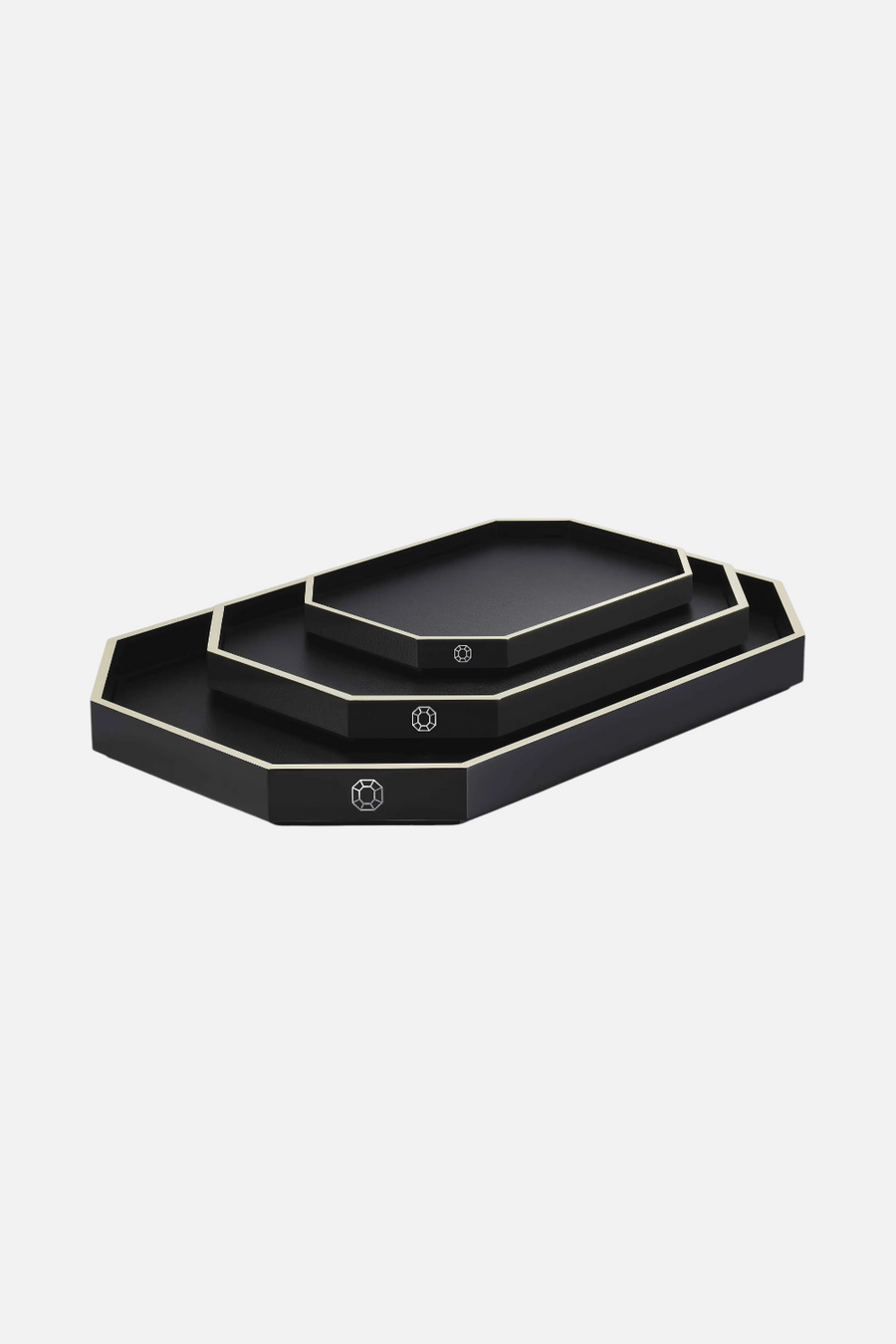 Baccarat Medium Octogone Tray in Black – detail