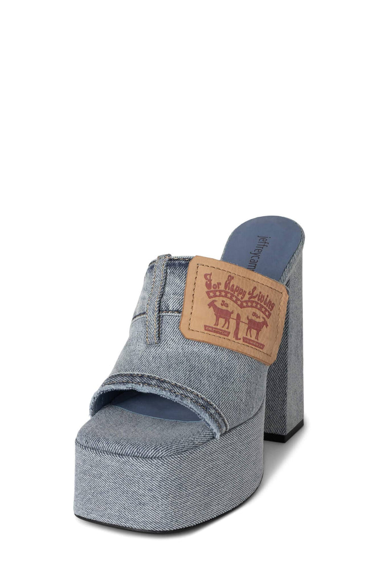 Jeffrey Campbell Backpocket Light Blue Denim Platform Sandal – CHROME