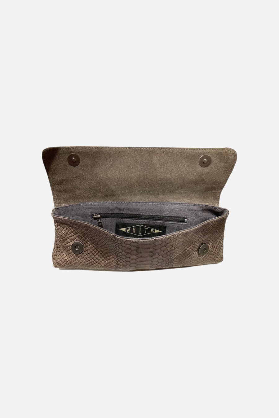 Baguette Clutch - Grey Snake – side view