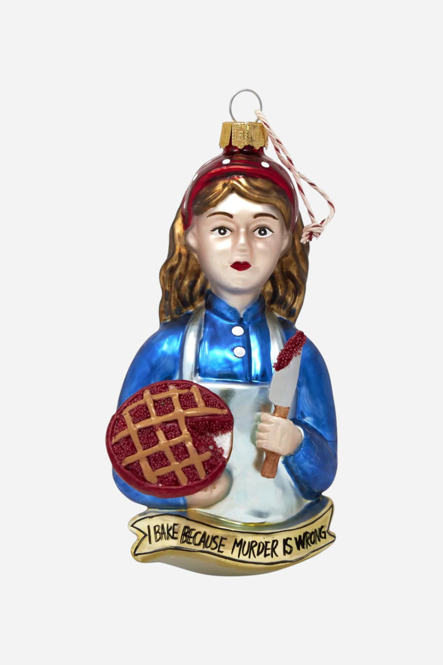Bake Because Murder Is Wrong Ornament – front view