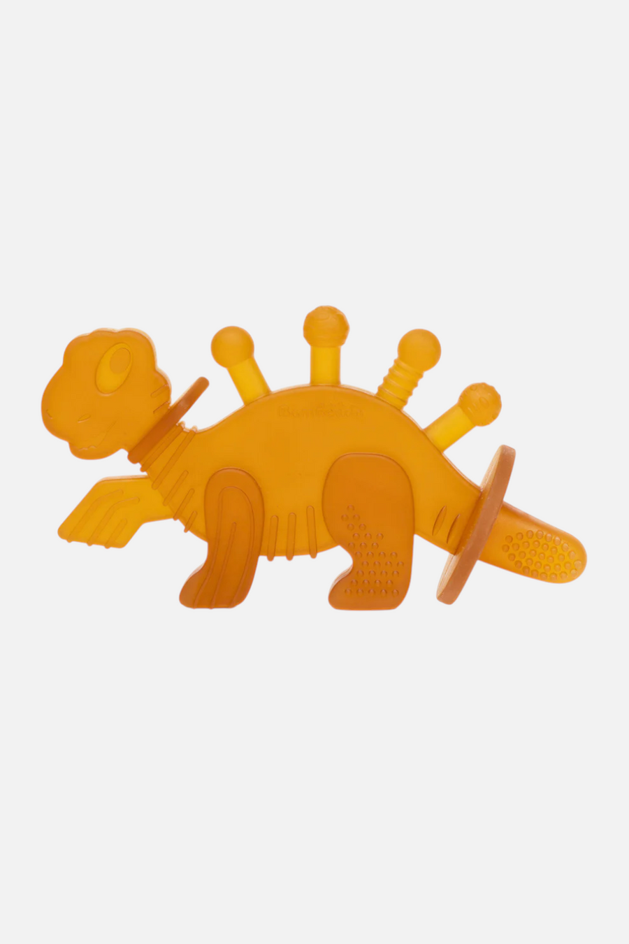 Bambeado Dibly Baltic Amber & Natural Rubber Dinosaur Teether with Toothbrush Tail – front view