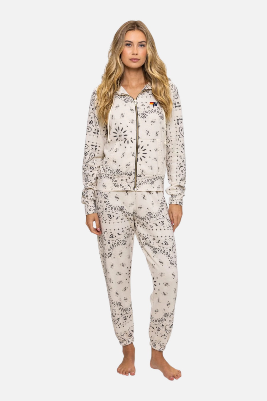 Aviator Nation Bandana Sweatpants in Vintage White