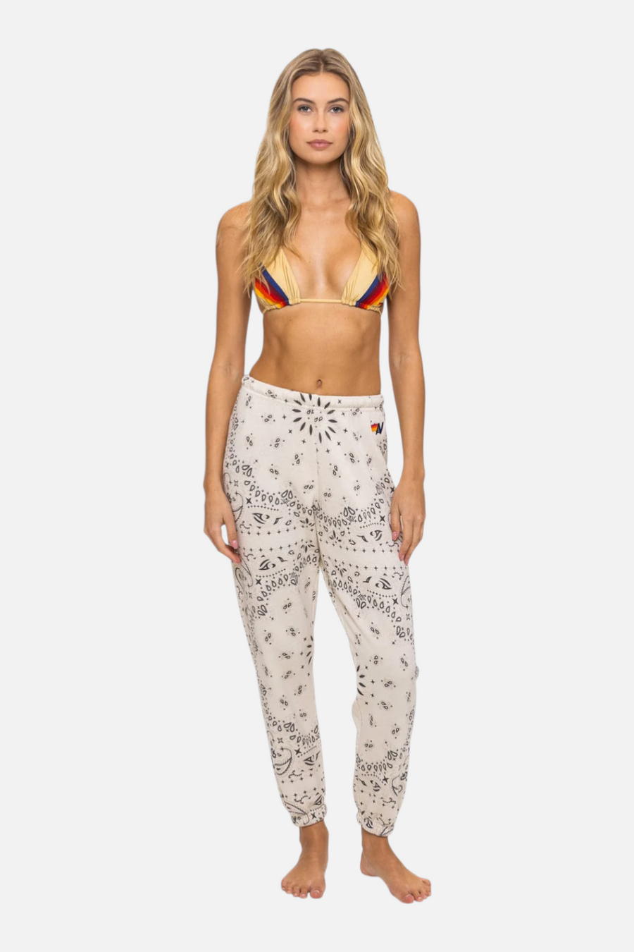 Aviator Nation Bandana Sweatpants in Vintage White