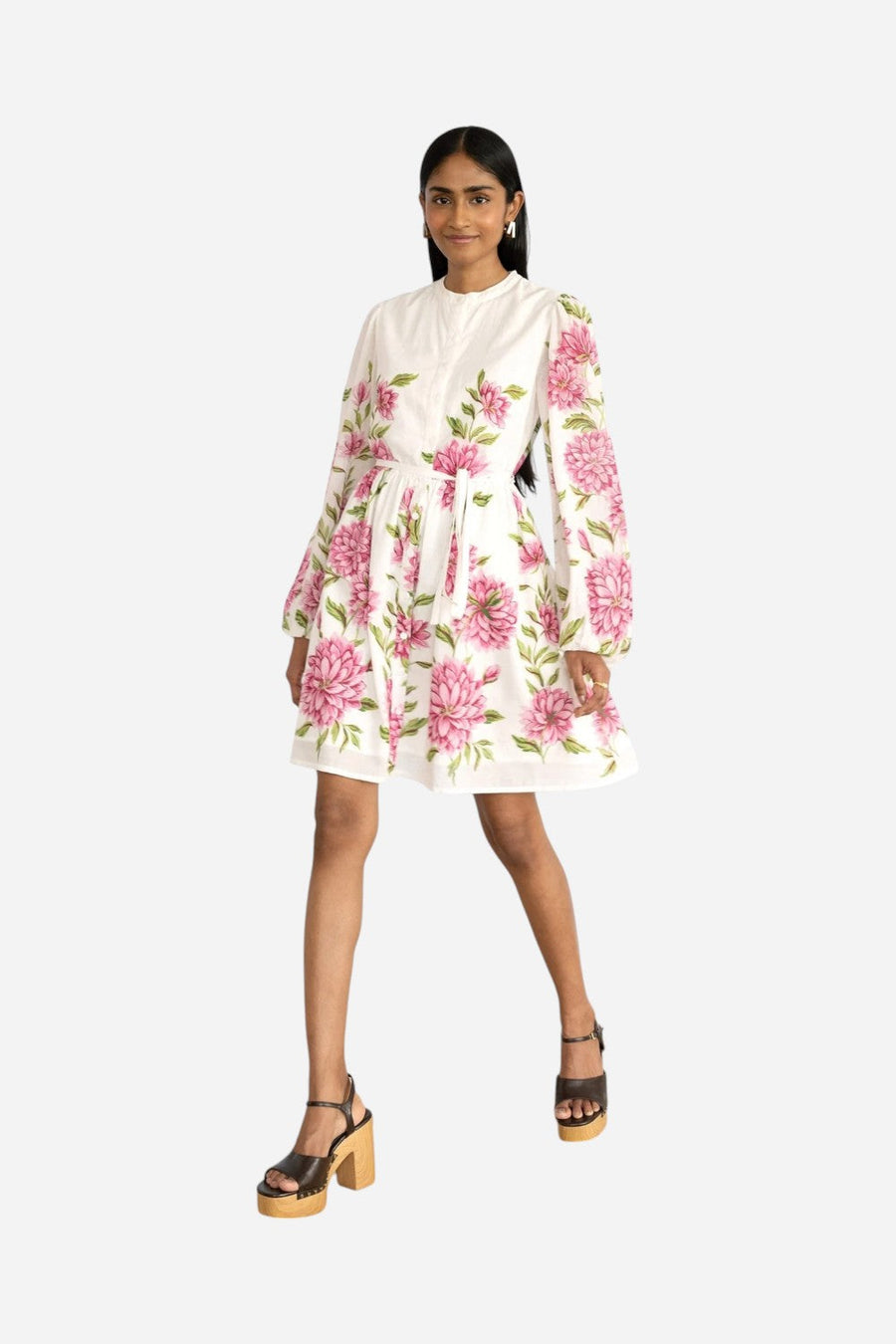 Banjanan Allegra Dress in Killara Border Syrath – flat lay