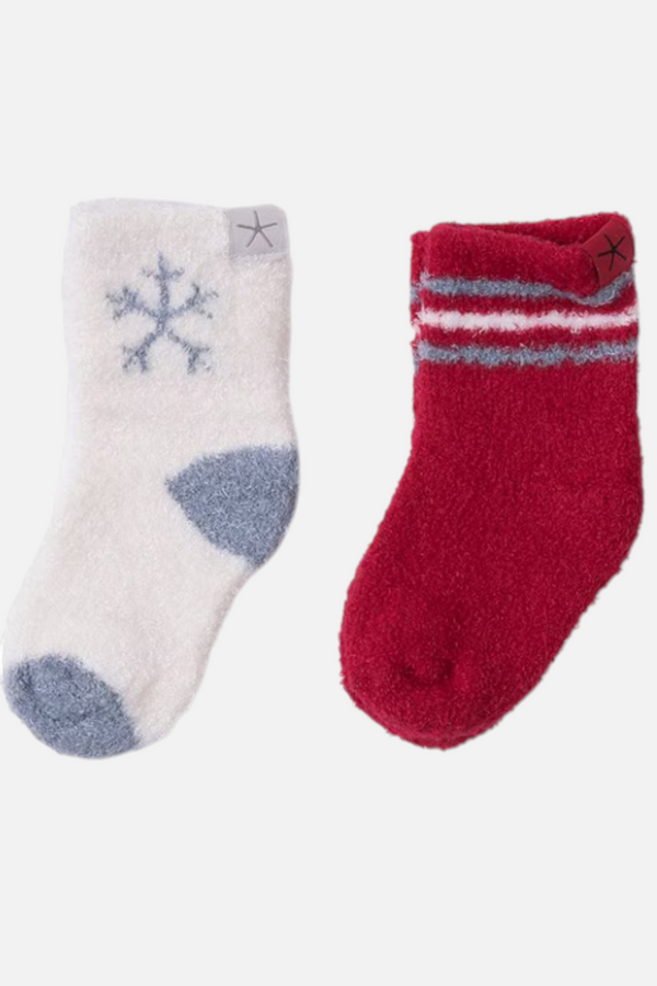 Barefoot Dreams Baby Holiday Sock Set in Cream Multi