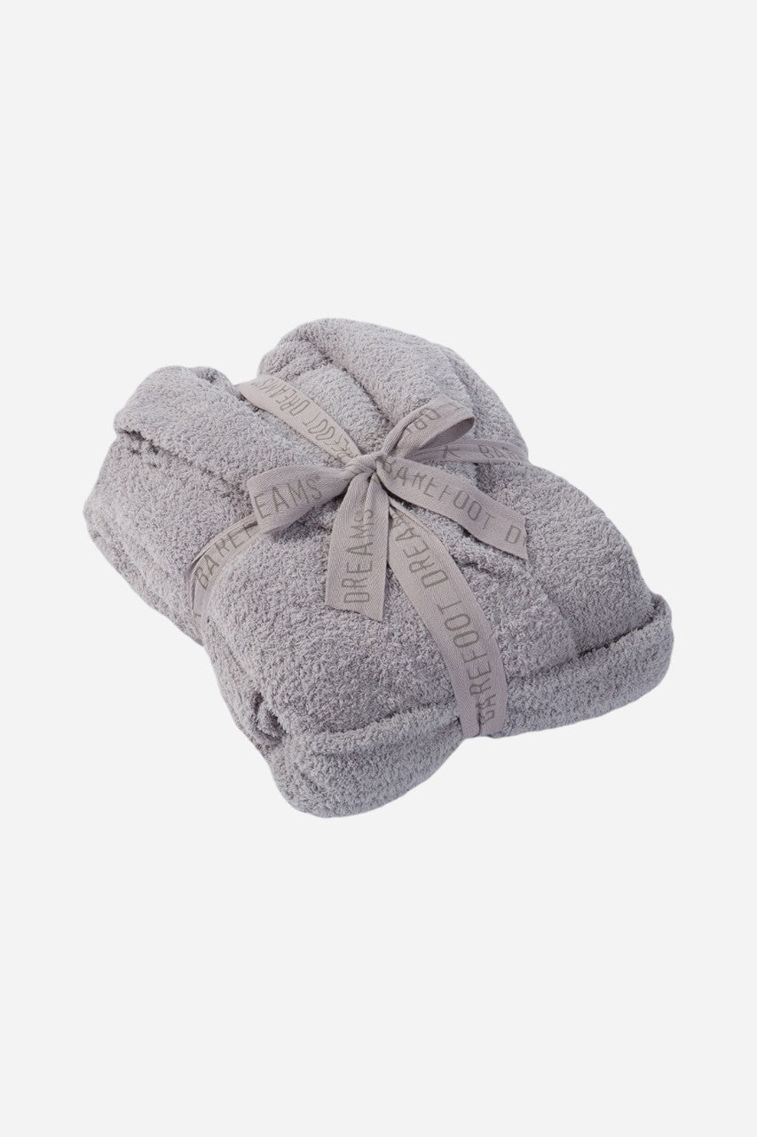 Barefoot Dreams CozyChic Adult Robe in Dove Grey – back view