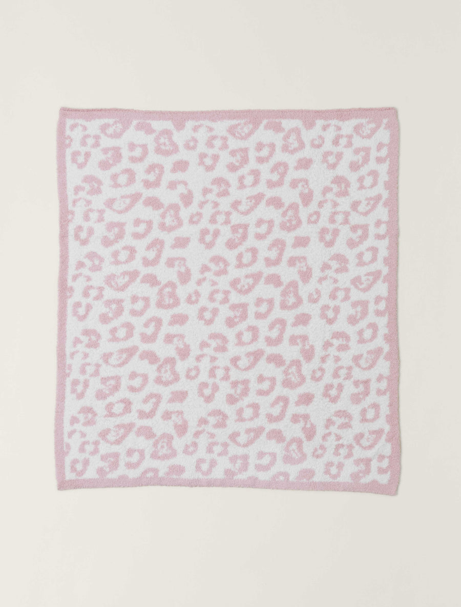 Barefoot Dreams CozyChic Barefoot in the Wild Baby Blanket in Dusty Rose – back view