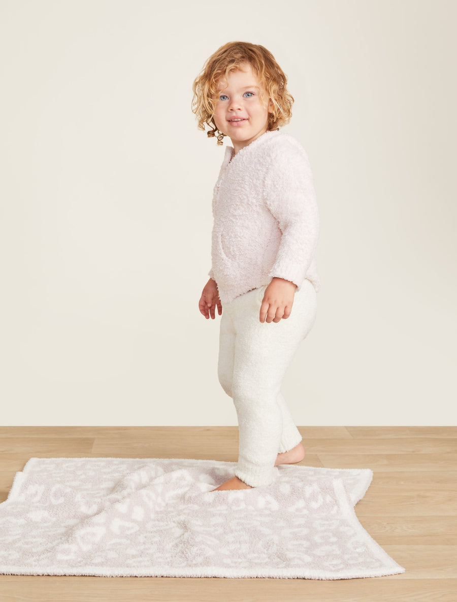 Barefoot Dreams CozyChic Barefoot in the Wild Baby Blanket in Dusty Rose – flat lay