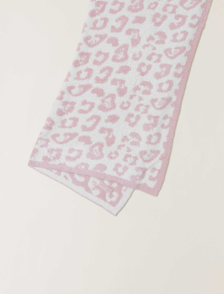 Barefoot Dreams CozyChic Barefoot in the Wild Baby Blanket in Dusty Rose – side view