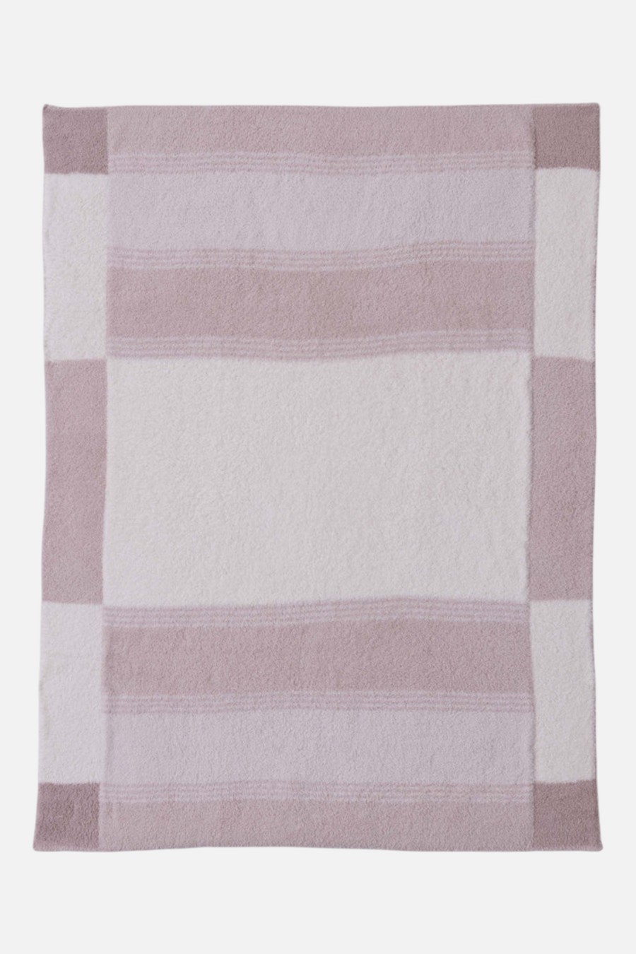 Barefoot Dreams CozyChic Costa Block Stroller Blanket in Chai Multi – back view