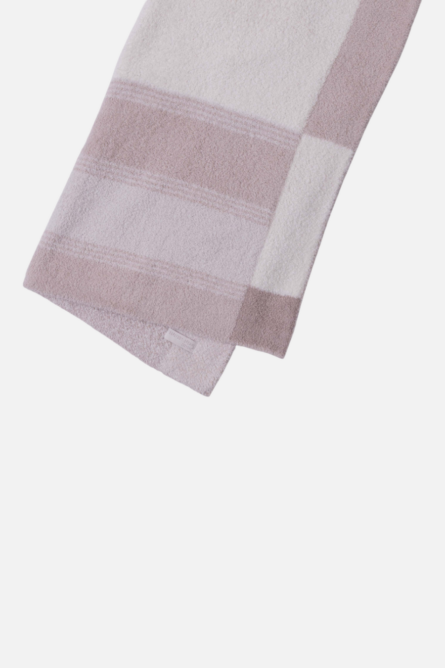 Barefoot Dreams CozyChic Costa Block Stroller Blanket in Chai Multi – side view