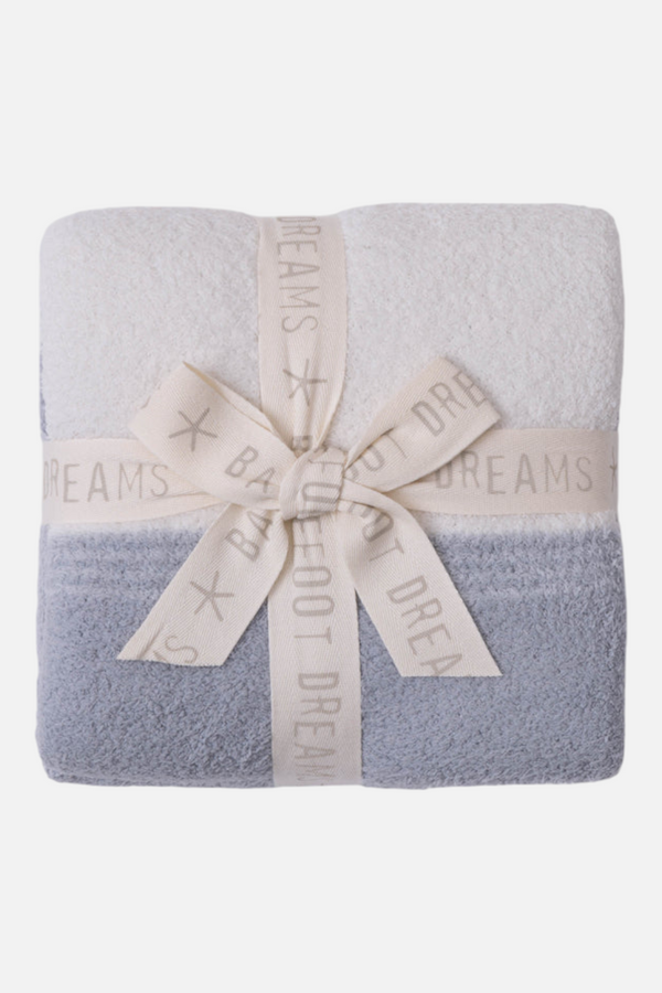 Barefoot Dreams CozyChic Costa Block Stroller Blanket in Moonwater Multi