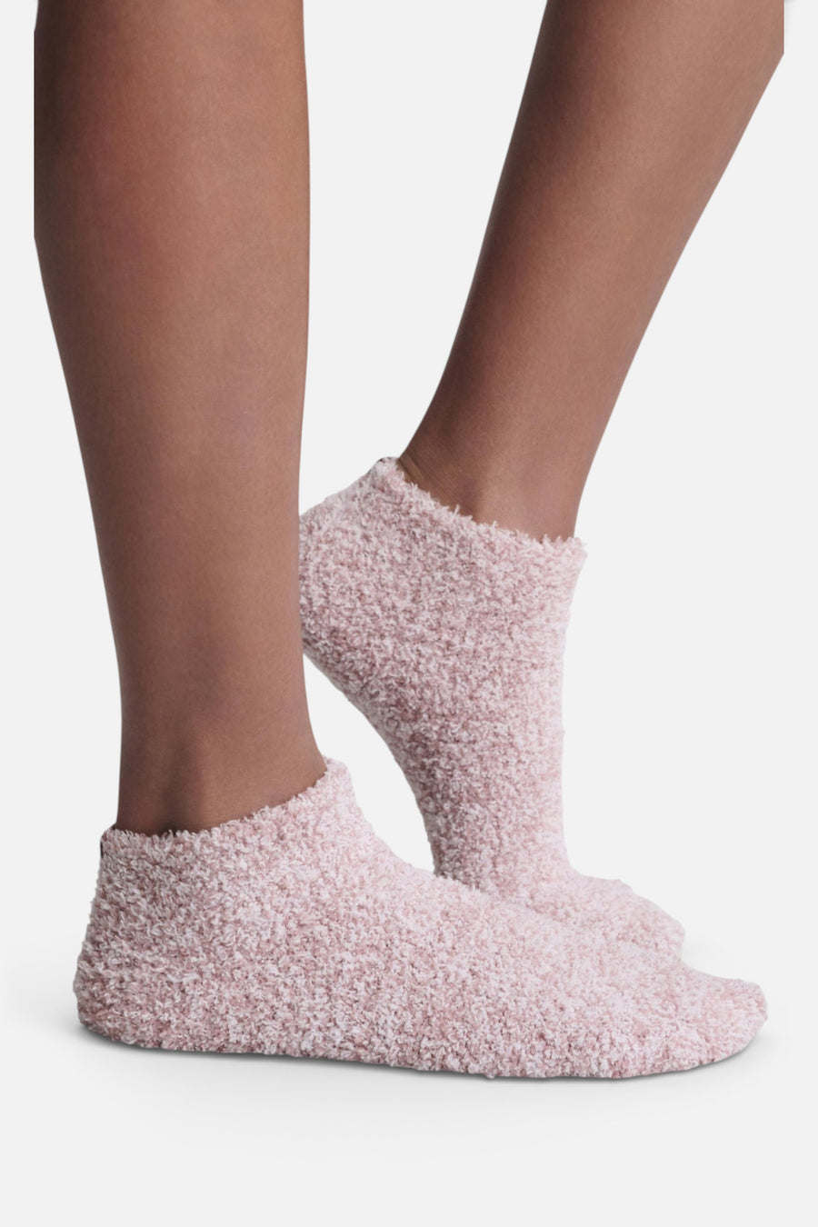 Barefoot Dreams CozyChic Heathered Tennis Socks in Heathered Teaberry – back view