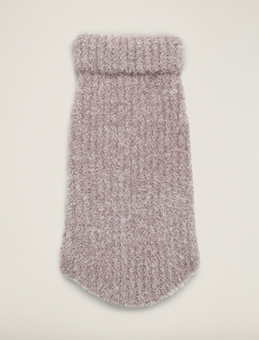 Barefoot Dreams CozyChic Ribbed Pet Sweater in Heathered Vintage Rose – detail
