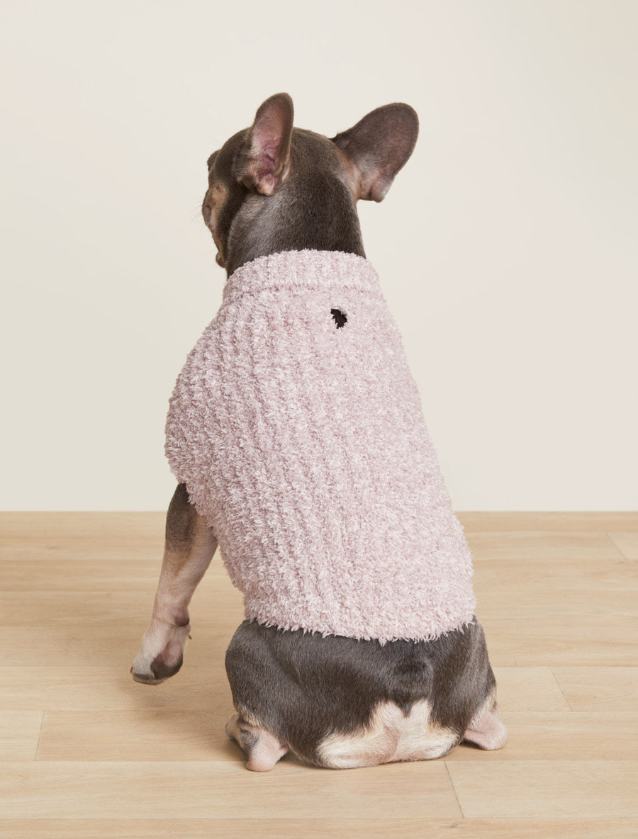 Barefoot Dreams CozyChic Ribbed Pet Sweater in Heathered Vintage Rose – side view
