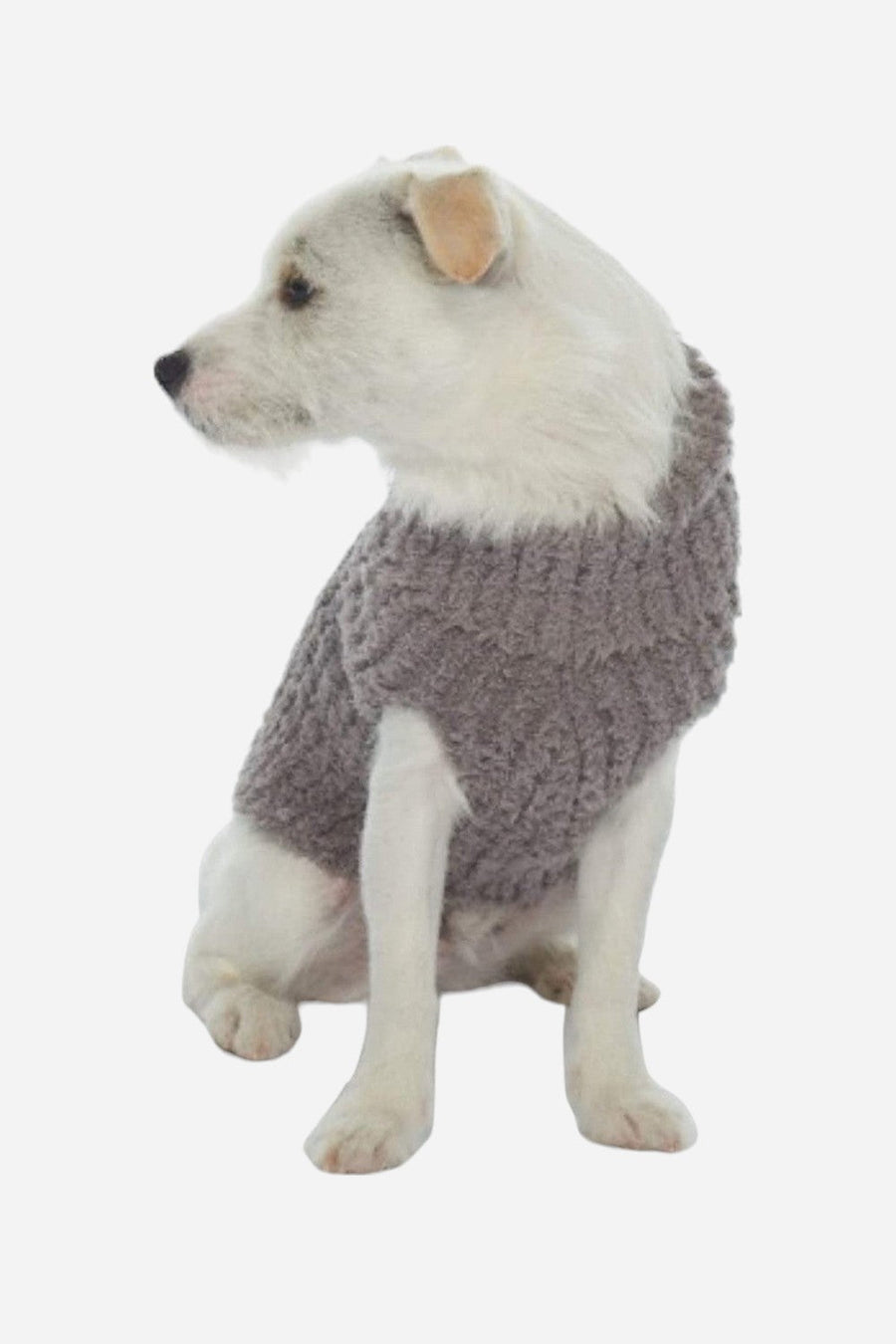 Barefoot Dreams CozyChic Ribbed Pet Sweater in Warm Gray – front view