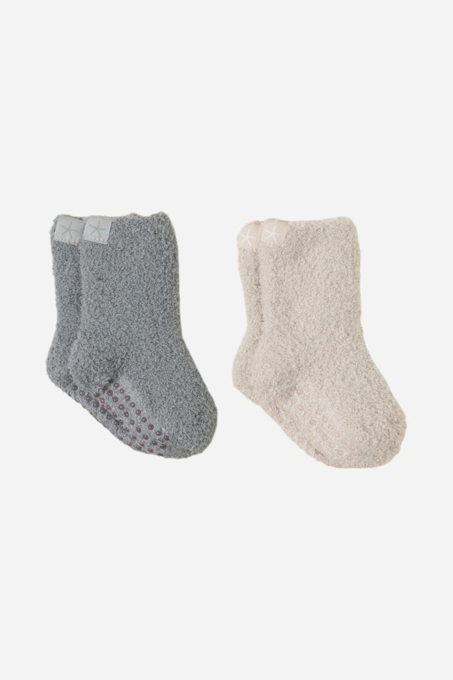 Barefoot Dreams CozyChic Toddler 2 Pack Socks Stone/Moonbeam – pair