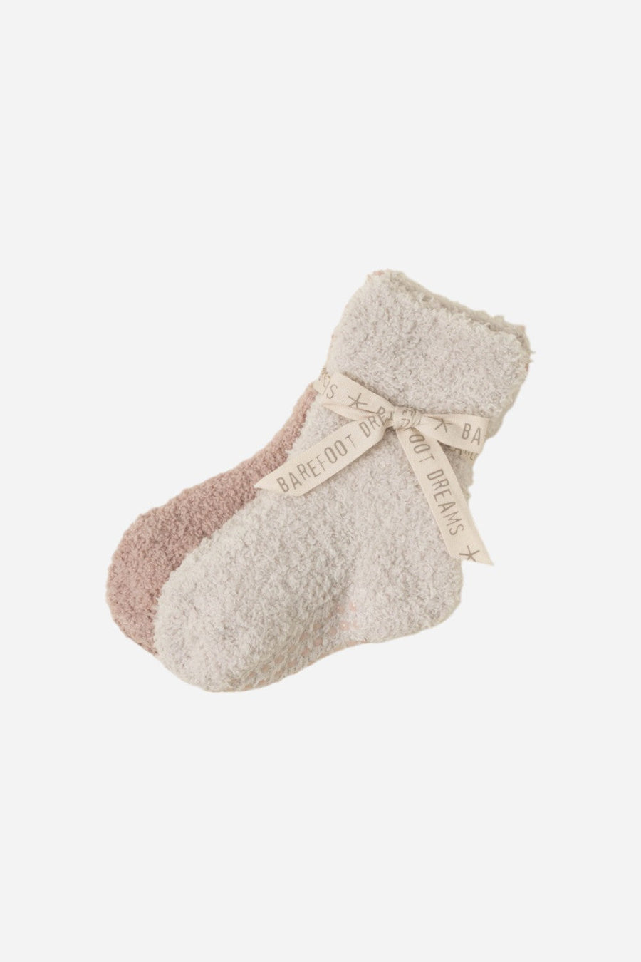 Barefoot Dreams CozyChic Toddler 2 Pack Socks Stone/Willow – back view