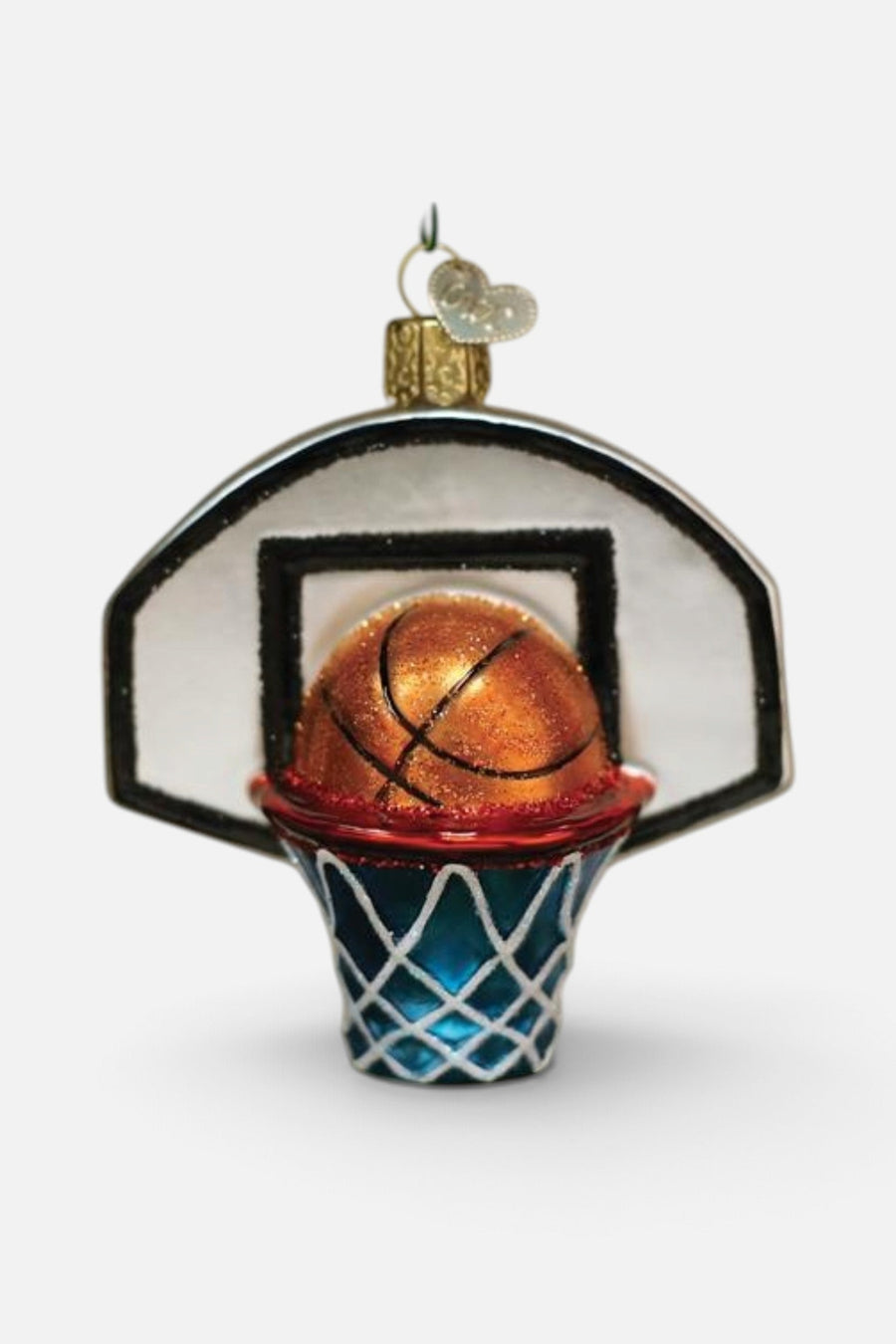 Basketball Hoop Ornament – three-quarter view