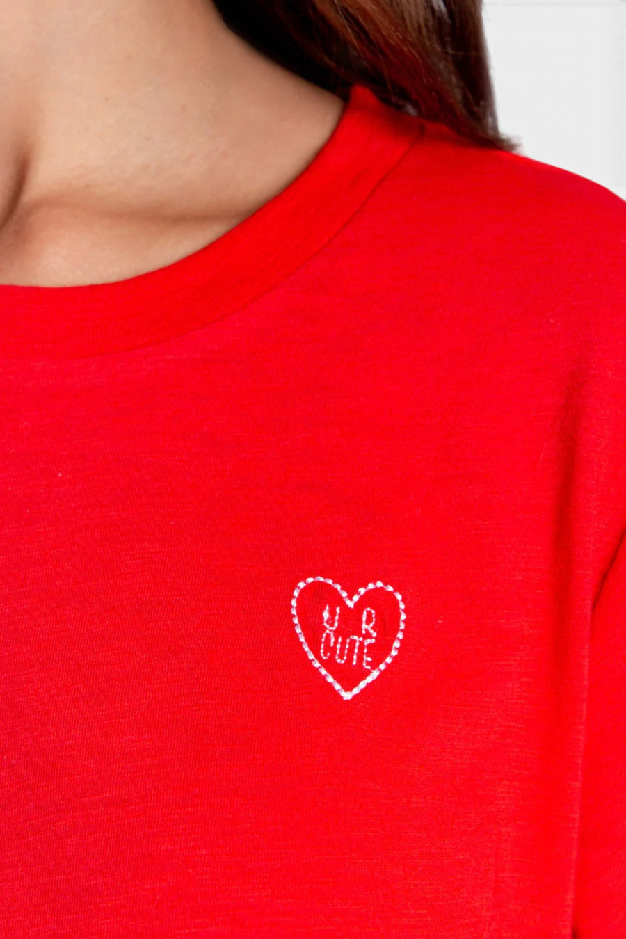 Be Mine Short Sleeve Tee in Cherry Red – back view