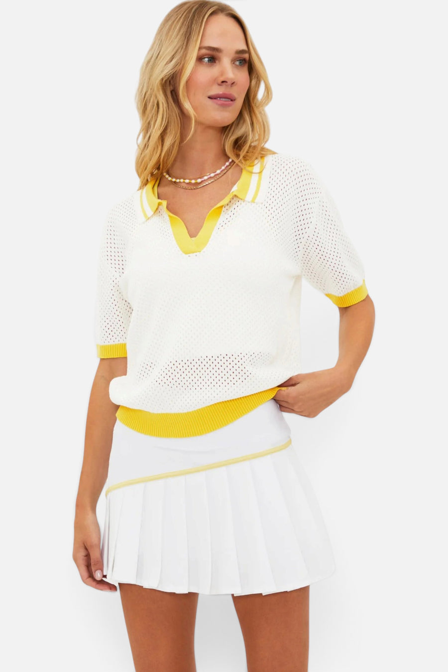 Beach Riot Giana Top in White Sand – front view