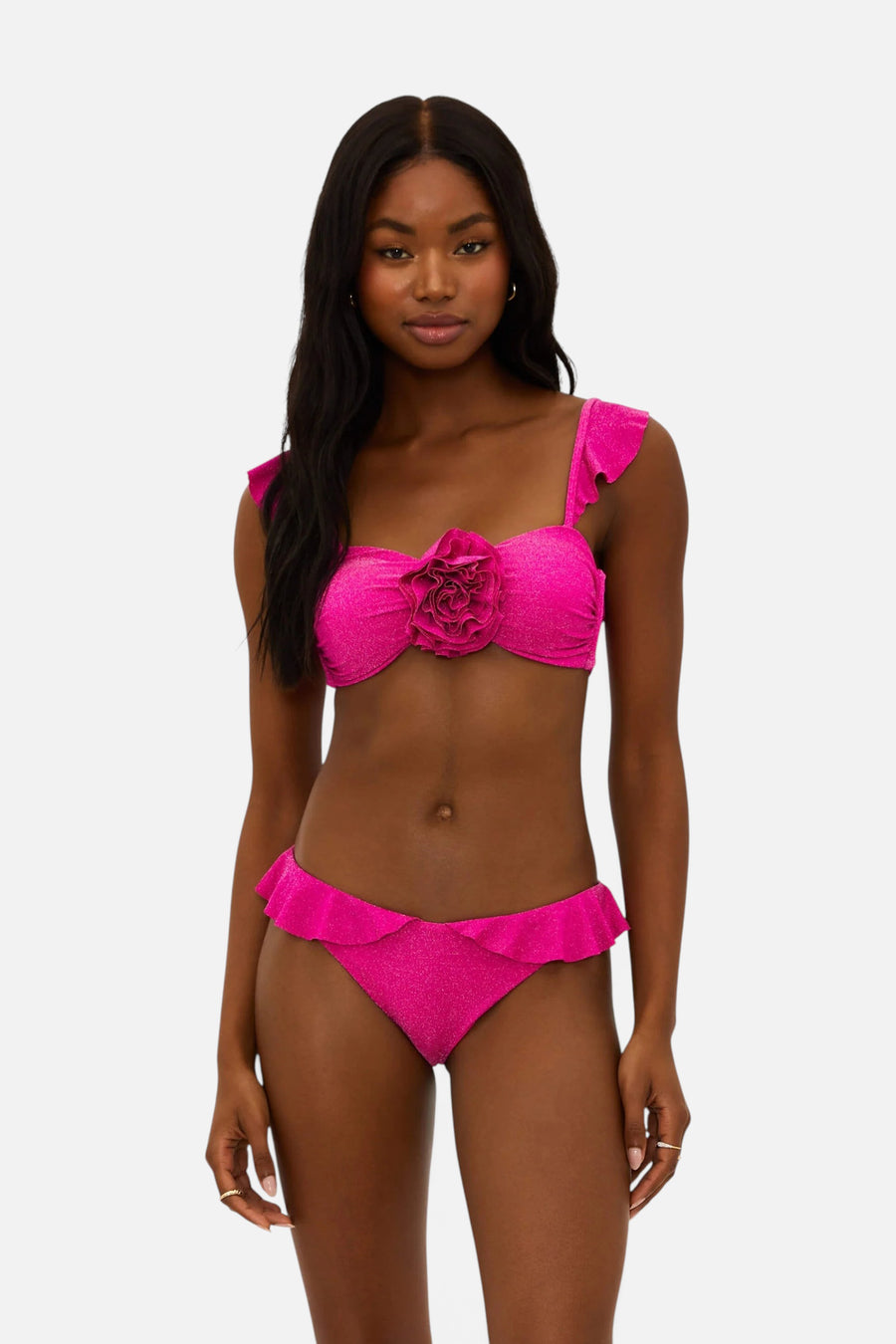 Beach Riot Iris Bikini Bottom Fuchsia Peony – back view